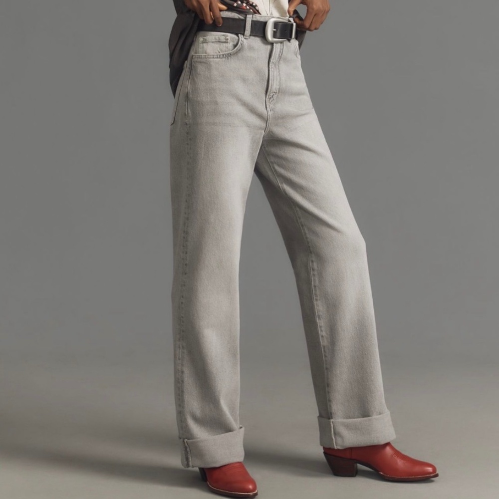 The Austyn High-Rise Cuffed Wide-Leg Jeans by Pilcro